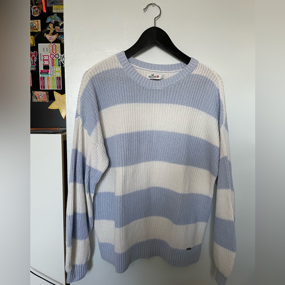 Hollister Small Colorblock Blue/White Knitted Oversize pullover